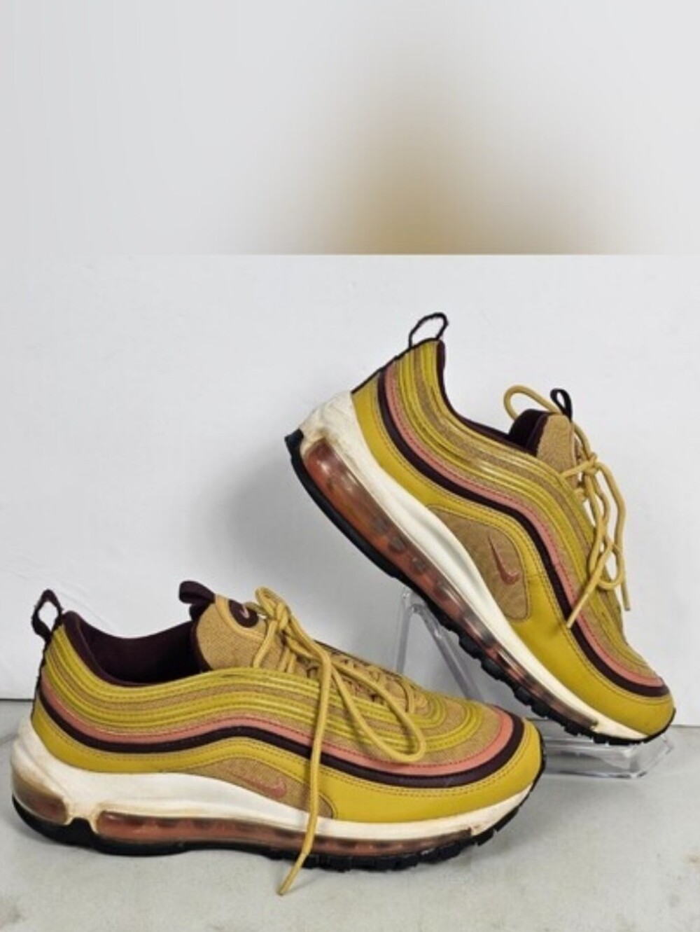 Nike Women's Air Max 97 Running Sneakers Mustard Yellow, Sz 7 - Picture 2 of 12